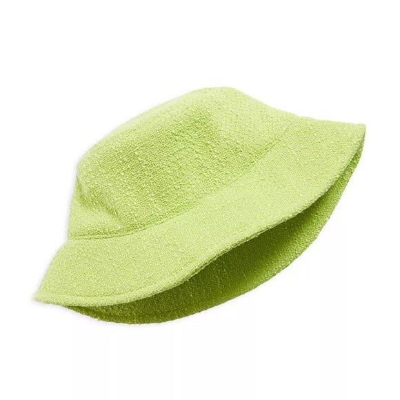 Apparis Laura Tweed Bucket Hat Lime Green Pre-owned - Picture 1 of 6